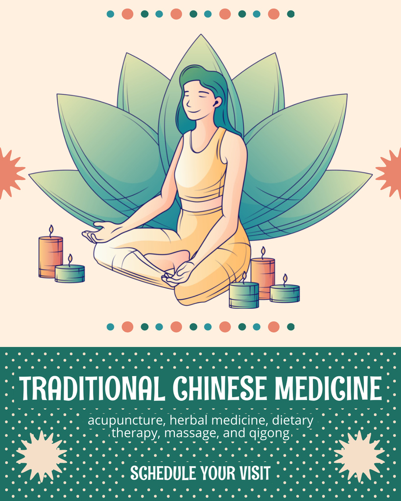 Big Range Of Traditional Chinese Medicine Treatments Instagram Post Vertical Modelo de Design