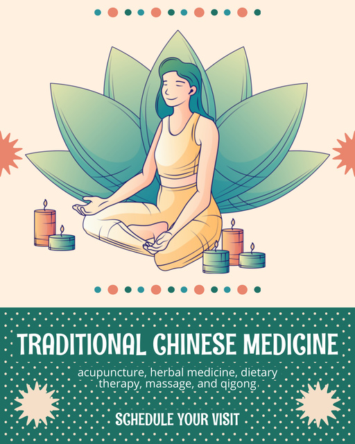 Designvorlage Big Range Of Traditional Chinese Medicine Treatments für Instagram Post Vertical