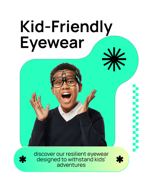 Ontwerpsjabloon van Instagram Post Vertical van Kid-Friendly Eyewear Sale Offer