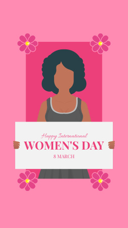 Platilla de diseño International Women's Day Announcement with Illustration of Woman Instagram Story