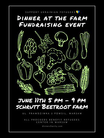 Platilla de diseño Offer Events with Dinner on Farm Poster US