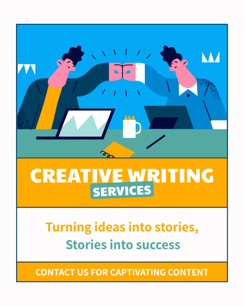 Insightful Content Writing Service With Slogan Instagram Post Vertical – шаблон для дизайна