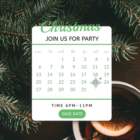 Christmas Party on 25th of December Instagram Design Template