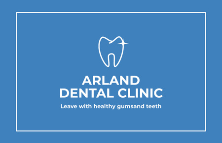 Template di design Servizi di clinica odontoiatrica con emblema del dente Business Card 85x55mm