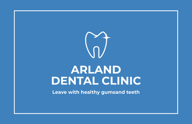 Dental Clinic Services with Emblem of Tooth Business Card 85x55mm Tasarım Şablonu