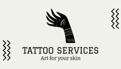 Tattoo Art Services Offer With Tattooed Hand Illustration