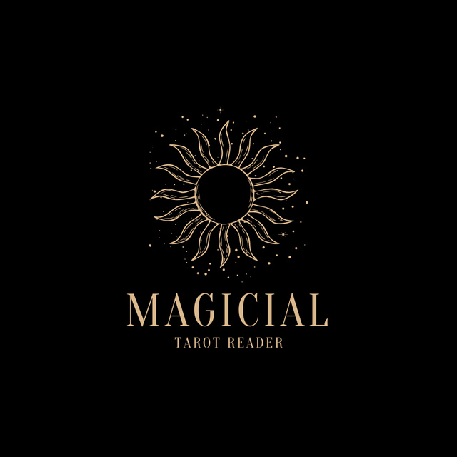 Magical Tarot Reading Announcement Logo Design Template