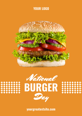Plantilla de diseño de día nacional de la hamburguesa Poster 