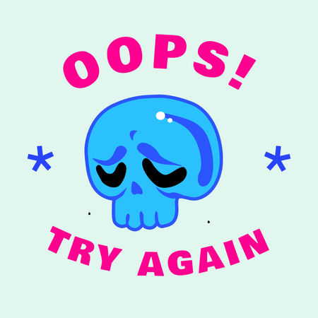 Platilla de diseño Try Again Quote With Crying Skull Animated Post