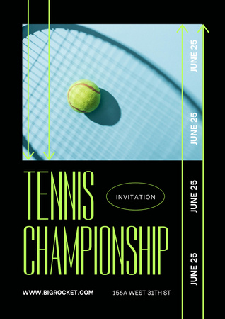 Tennis Championship Announcement Poster Design Template
