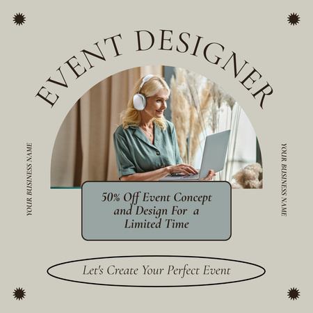 Discount on Event Designer Services Instagram AD Design Template