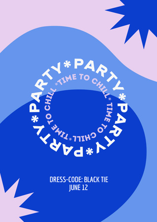Party Announcement on Bright Pattern Poster Modelo de Design