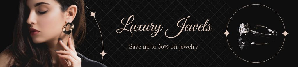 Modèle de visuel Precious Earrings And Luxury Jewels With Discount - Ebay Store Billboard