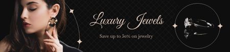 Platilla de diseño Precious Earrings And Luxury Jewels With Discount Ebay Store Billboard