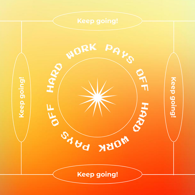 Motivating Phrase to Work on Orange Gradient Instagram Šablona návrhu