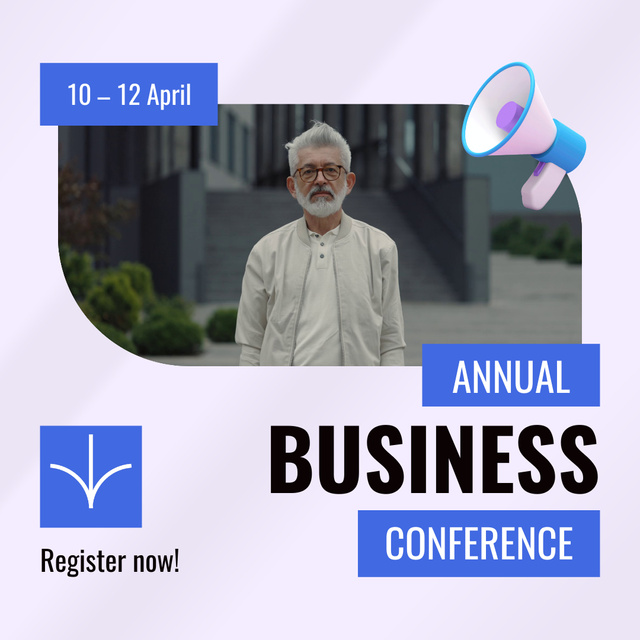 Business Annual Conference Announcement Animated Postデザインテンプレート