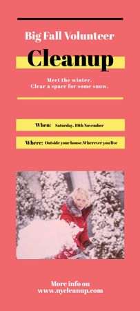 Charity Winter Clean Up Event Invitation 9.5x21cm Design Template