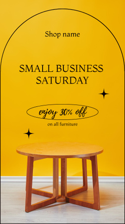 Small Business Saturday with Wooden Table Instagram Story Design Template