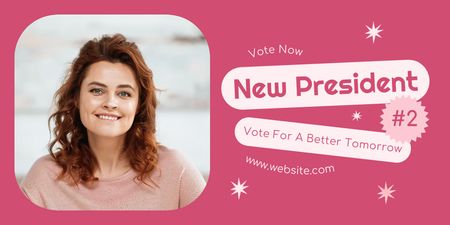 Announcement of Voting for New President on Pink Twitter Design Template