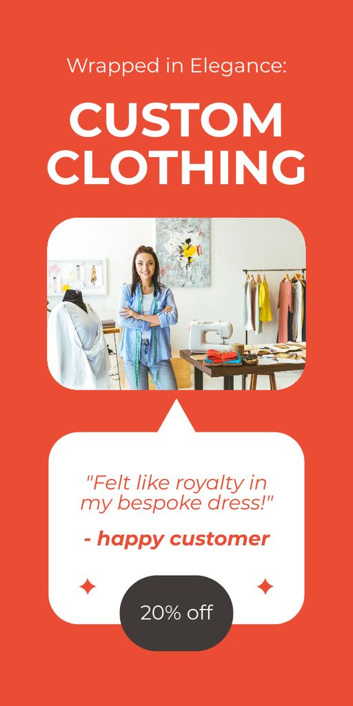Ontwerpsjabloon van Graphic van Discount on Fashionable Custom Clothing