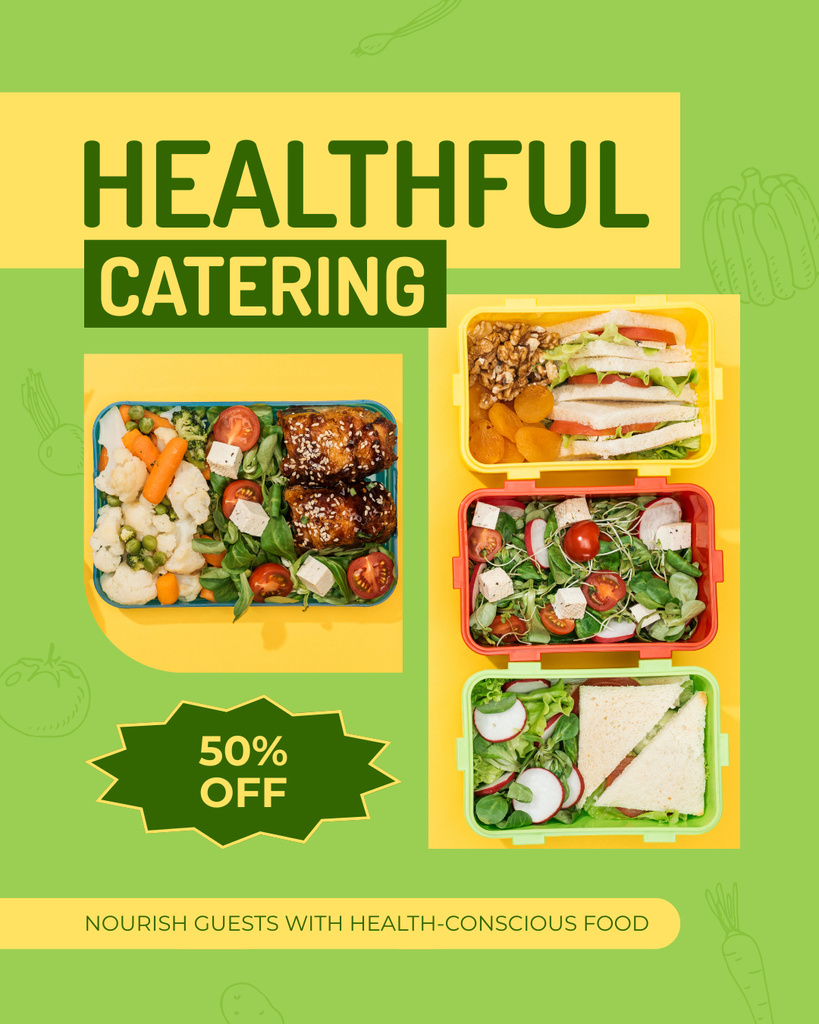Plantilla de diseño de Great Discount on Healthy Meals Instagram Post Vertical 