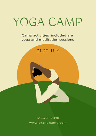 Yoga Camp Invitation Poster A3 Design Template