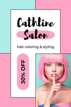 Platilla de diseño Trendy Hair Coloring and Styling Pinterest