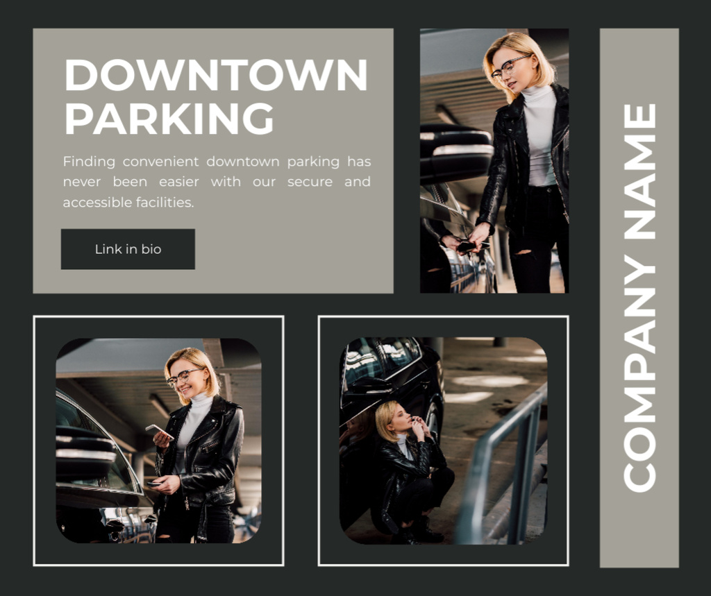 Downtown Parking Services Ad Facebook Modelo de Design