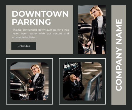 Downtown Parking Services Ad Facebook Design Template
