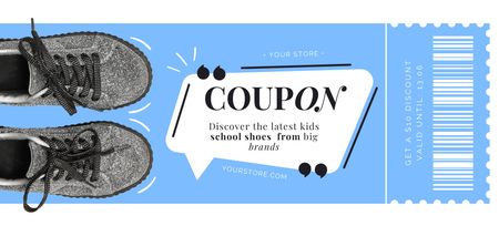 Modèle de visuel Annonce de vente de rentrée scolaire sur bleu - Coupon 3.75x8.25in