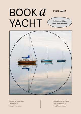 Designvorlage Yacht Rent Offer für Flayer
