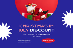 Christmas Discount in July with Santa Claus