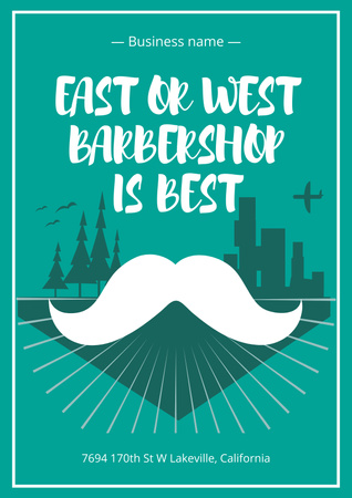 Template di design Cartoon illustration of Barbershop Poster