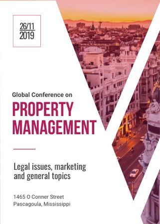 Property Management Conference City Street View Flayer Design Template