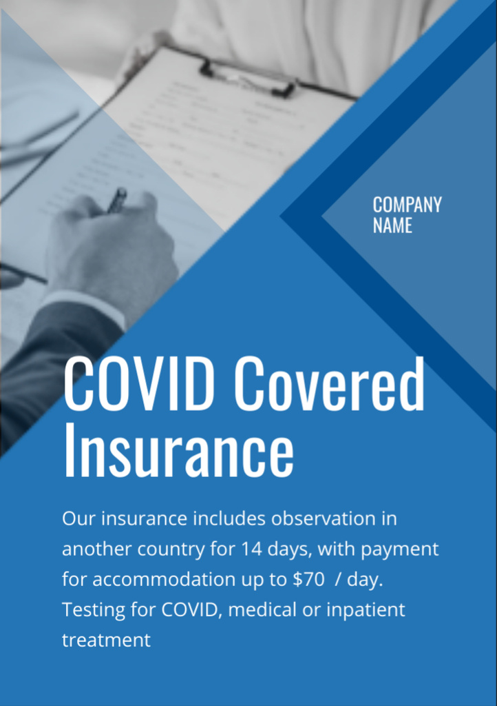 Сovid Insurance Services Proposition Flyer A7 tervezősablon