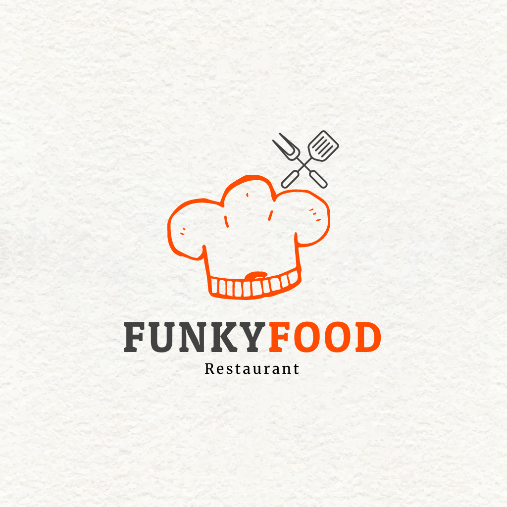 Restaurant Ad with Chef's Hat Logo Modelo de Design