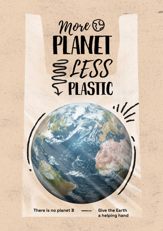 Eco Concept with Earth in Plastic Bag Poster Πρότυπο σχεδίασης