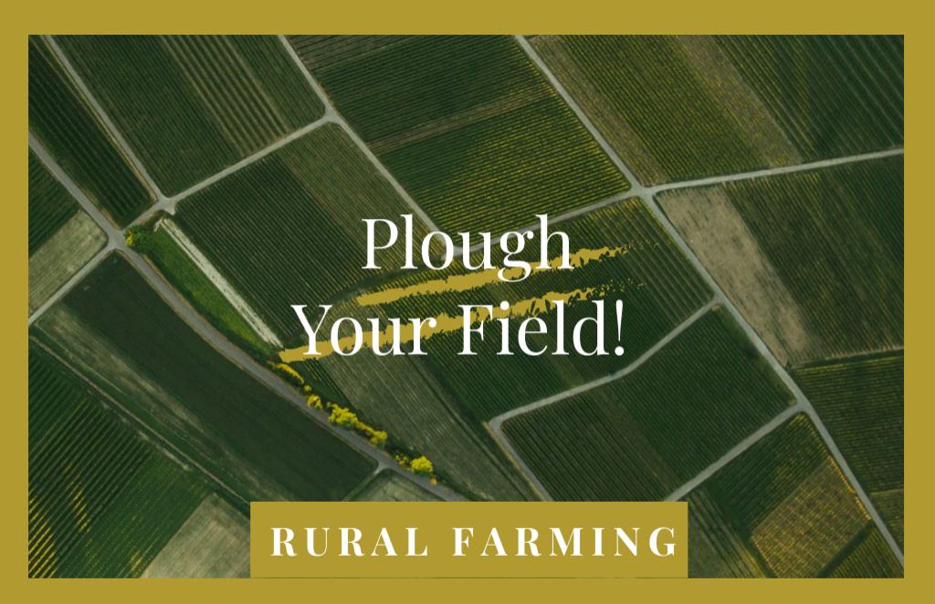 Farmland Advertisement Showing Fields Business Card 85x55mm Πρότυπο σχεδίασης