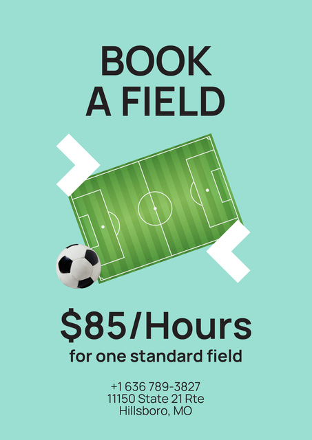 Football Pitch Rental Offer Poster Πρότυπο σχεδίασης
