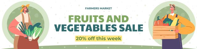 Fruit and Vegetable Sale This Week Twitter Tasarım Şablonu