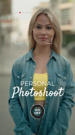 Designvorlage Tolles Fotoshooting für Personen mit Rabattangebot für TikTok Video