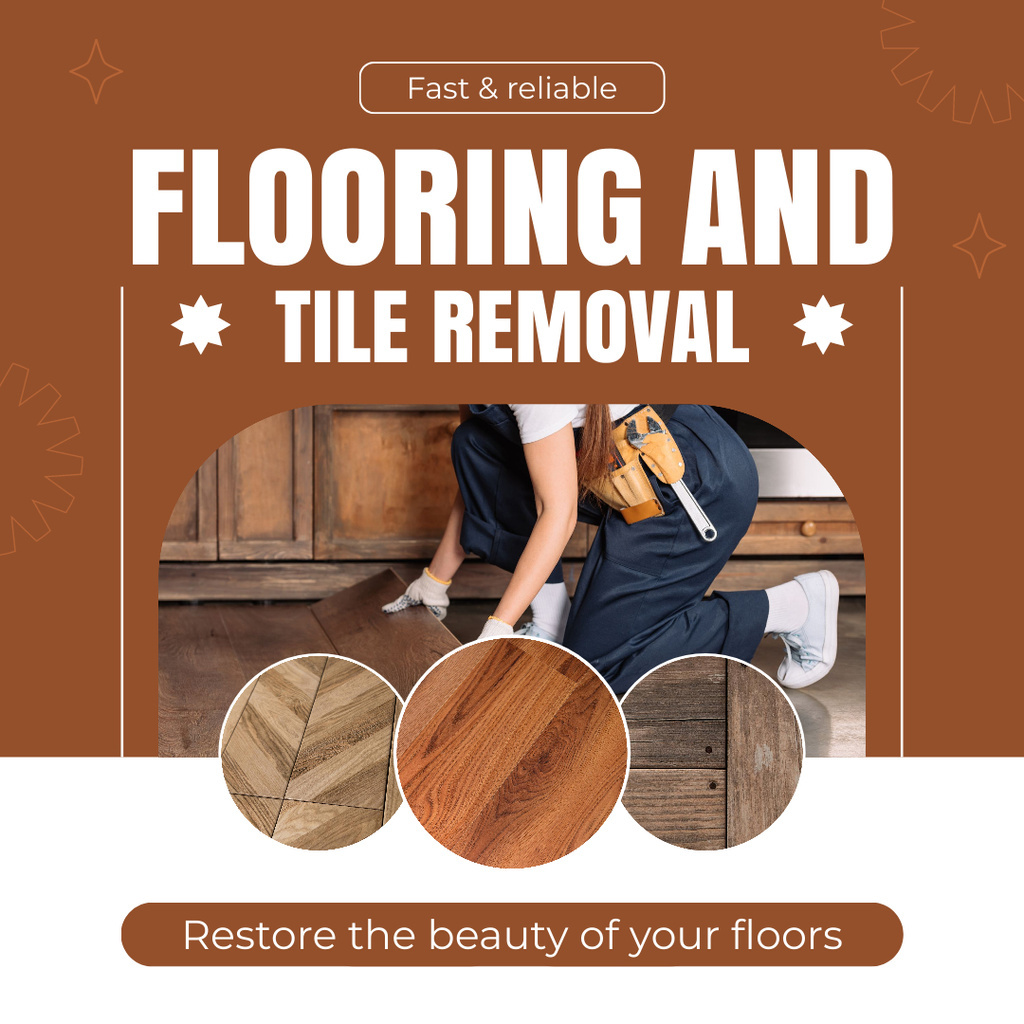 Ontwerpsjabloon van Instagram AD van Flooring & Tile Removal Service