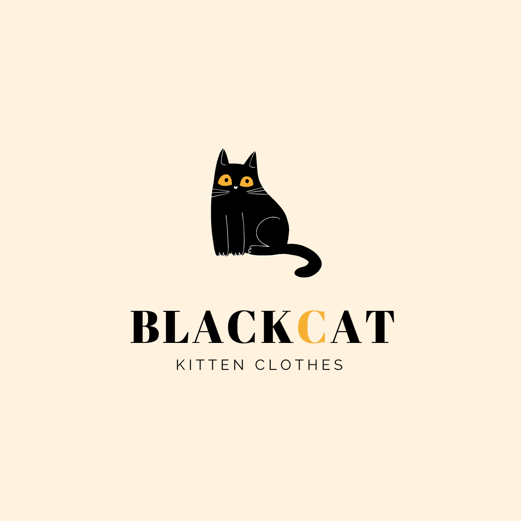 Cat's Clothes Shop Emblem Logo Πρότυπο σχεδίασης