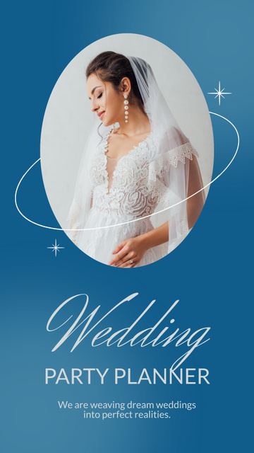 Designvorlage Wedding Planner Services with Elegant Bride für Instagram Story