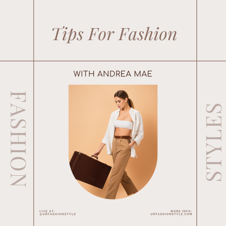 Podcast with Tips for Fashion Podcast Cover Design Template