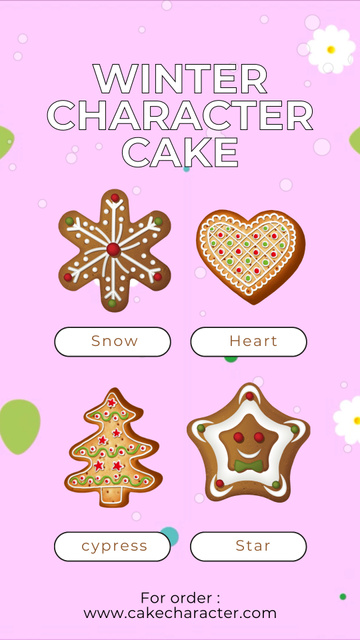 Winter Festive Cakes and Cookies Instagram Video Story Šablona návrhu