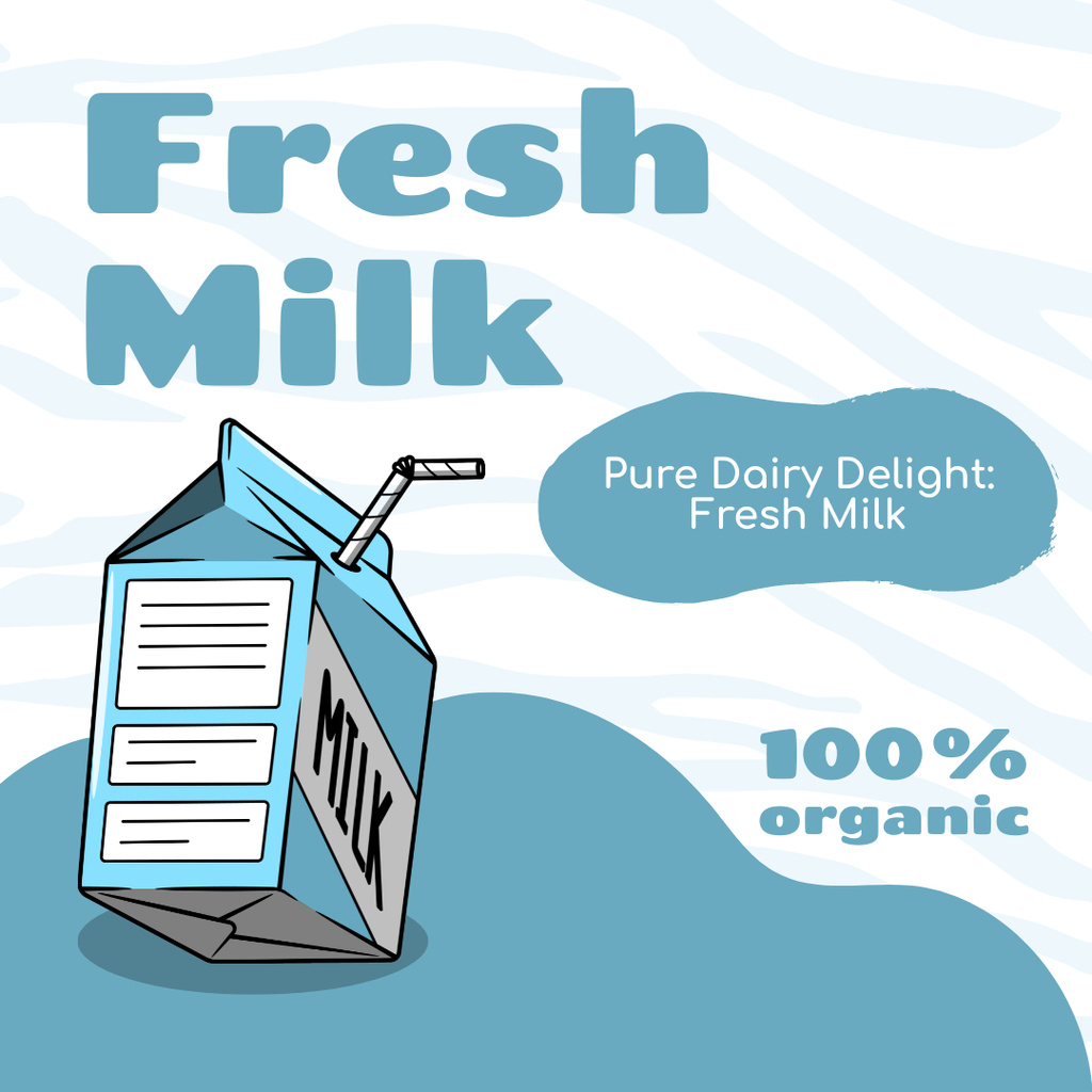 Fresh Delightful Milk Sale Instagram Modelo de Design
