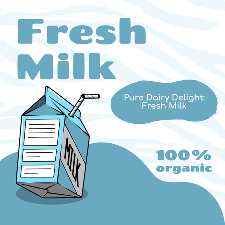 Fresh Delightful Milk Sale Instagram Design Template