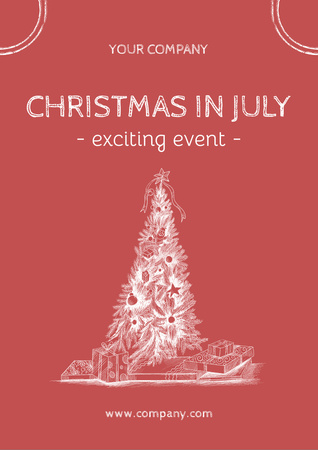  July Christmas Party Announcement Flyer A4 Design Template