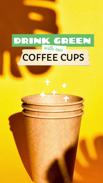 Template di design Plastic-free Coffee Cups Promotion TikTok Video
